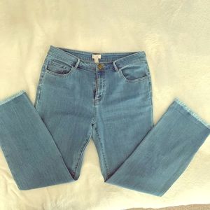 LOGO 5-Pocket Jeans with Frayed Hem